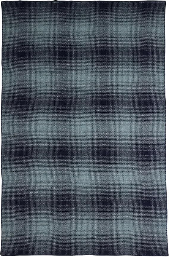Pendleton Eco-Wise 100% Wool Blanket, Responsibly Sourced, Heirloom Quality | Washable All Season Blanket, Full/Queen 90" x 96", Shale/Navy