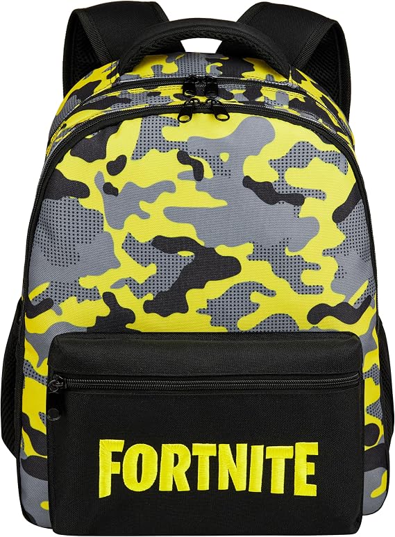 Fortnite Backpack for Kids Teens School Bookbag Travel Bag Rucksack for Vacation Sports Gifts for Kids (Yellow)