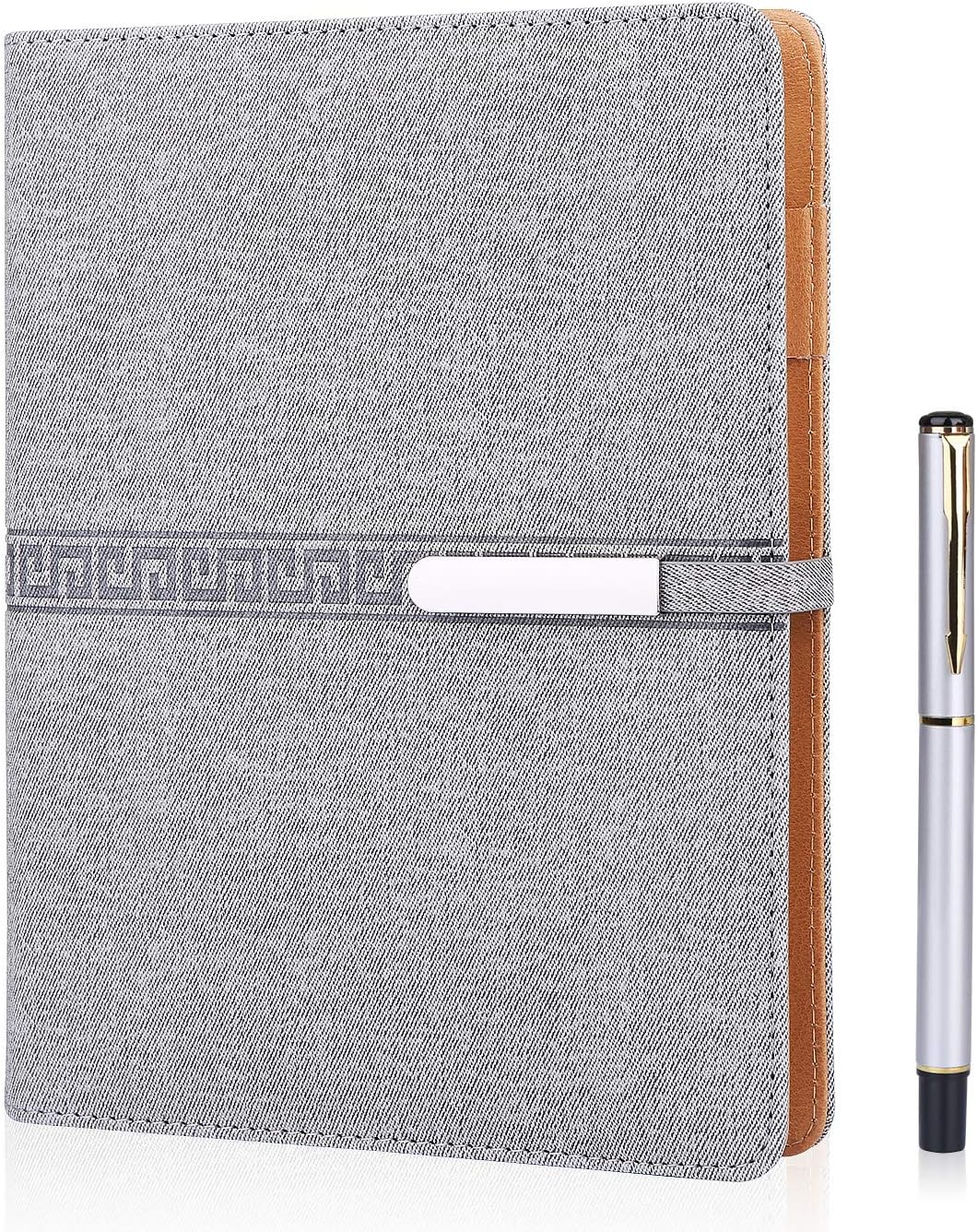 A5 Lined Notebook 6 Ring Refillable Hardback Notebook with Pen Holder 100 Sheets Writing Pads Journal Office Supplies
