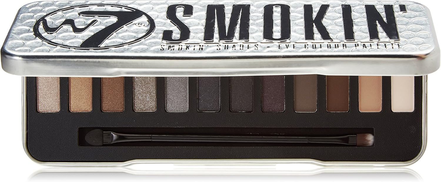 W7 Natural Nudes Naked Eye Color Palettes Smokin 12-in-1 Gorgeous Eyeshadow Shades for Smoldering Smoky Eyes