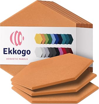 Acoustic Panels - 12 Pack, 12X12X0.4 Soundproof Panels - Pebble Gray Square