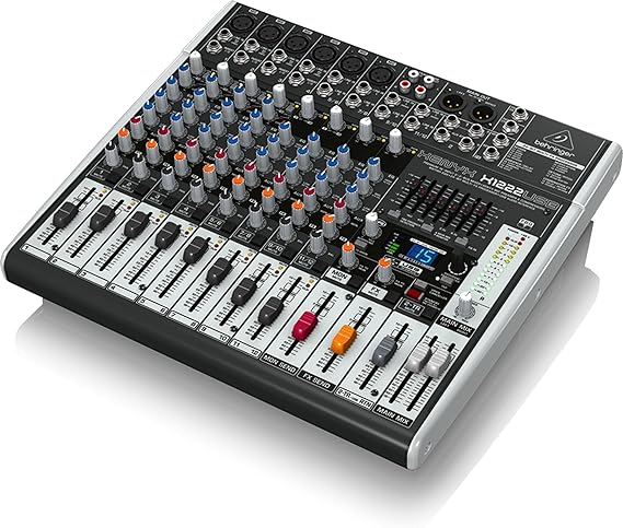 Behringer XENYX X1222USB Premium 16-Input 2/2-Bus Mixer with XENYX Mic Preamps and Compressors, British EQ, 24-Bit Multi-FX Processor and USB/Audio Interface