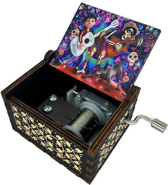 Remember Me Wood Music Box for Father's Day Birthday Anniversary, 18 Note Wooden Engraved Musical Boxes Gift Collection Keepsake Decoration for Christmas