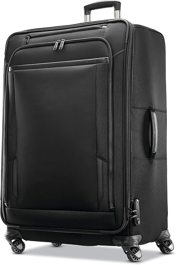 Samsung Sony Pro Travel Soft-Sided Expandable Luggage with Spinner Wheel, Black, Checked-Large 29-Inch