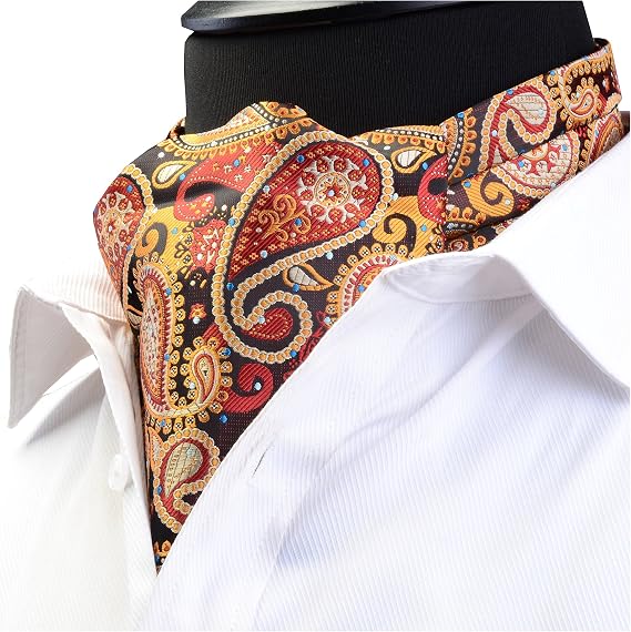 GUSLESON Men's Cravat Self Tie Paisley Jacquard Woven Floral Luxury Ascot