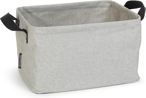 Brabantia - Foldable Laundry Basket - Compact Storage Box - Water Resistant Coating - Multi-Functional - Laundry Hamper - Bathroom - Collapsible - Grey - 9 Gal