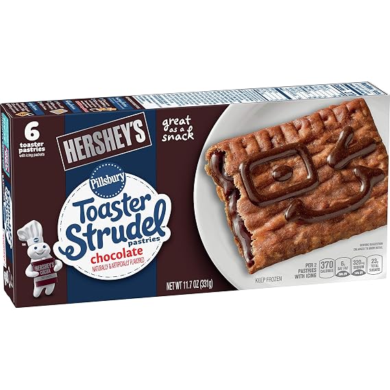 Pillsbury Toaster Strudel, Chocolate, Frozen Pastries, 6 ct, 11.7 oz
