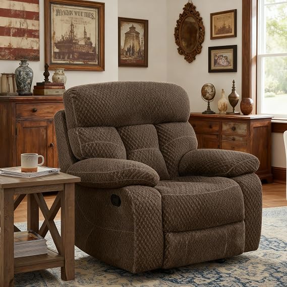 Oversized Recliner Chair, Single Oversized Recliner, Recliners with Home Theater Seating for Living Room, Apartment, Home Theater, Dark Brown