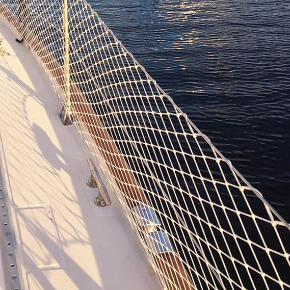 Boat Safety Lifeline Netting,Boat Netting Length-30 Feet Safe Banister Railing Nettings,Nylon Net.Keeping Kids, Crew, Pets and Equipment Safely on Deck Marine Hardware