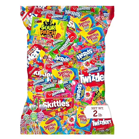 Bulk Candy Variety Pack - 2 lb Candy - CandyBulk Individually Wrapped Candies - Candies - Pinata Filler Stuffers - PinataCandy Stuffers - CandyParty Favors - July 4th