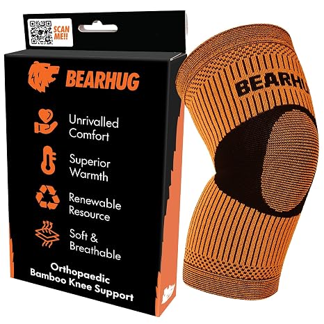 Bearhug Bamboo Knee Support – Brace for Running & Arthritis, Men & Women
