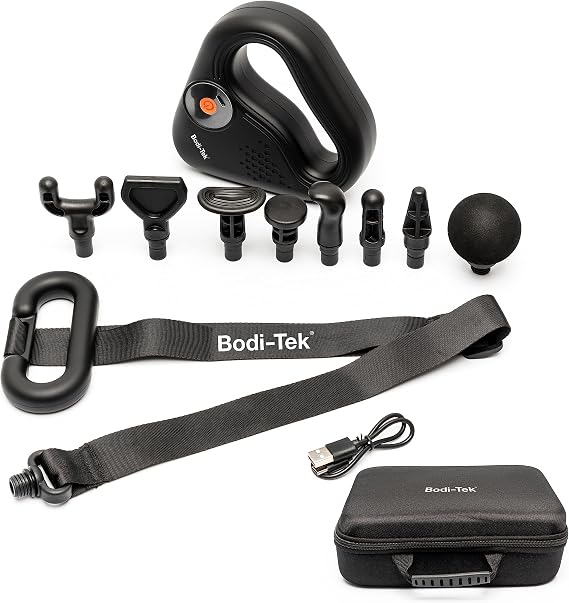 Bodi-Tek Sports Percussion Massage Gun with Lateral Action Massage Belt