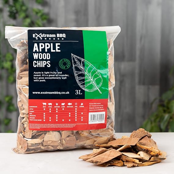 BBQ Barbecue Smoking Wood Chips *Up To 30 Great Flavours in 3, 15 & 30 Litres* (Apple 3 Litre)