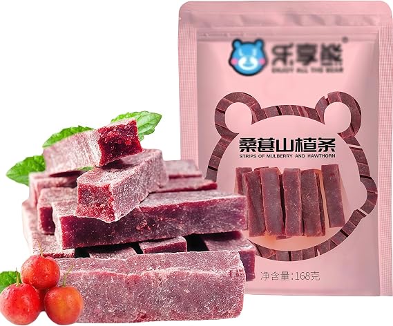 DAMAICHUHAI Hawthorn Strips, Hawthorn Candy, Chinese Candy, Chinese Snacks, Hawthorn Slices, Fruit Strips, Hawthorn Jelly, 168g/ 5.9oz.