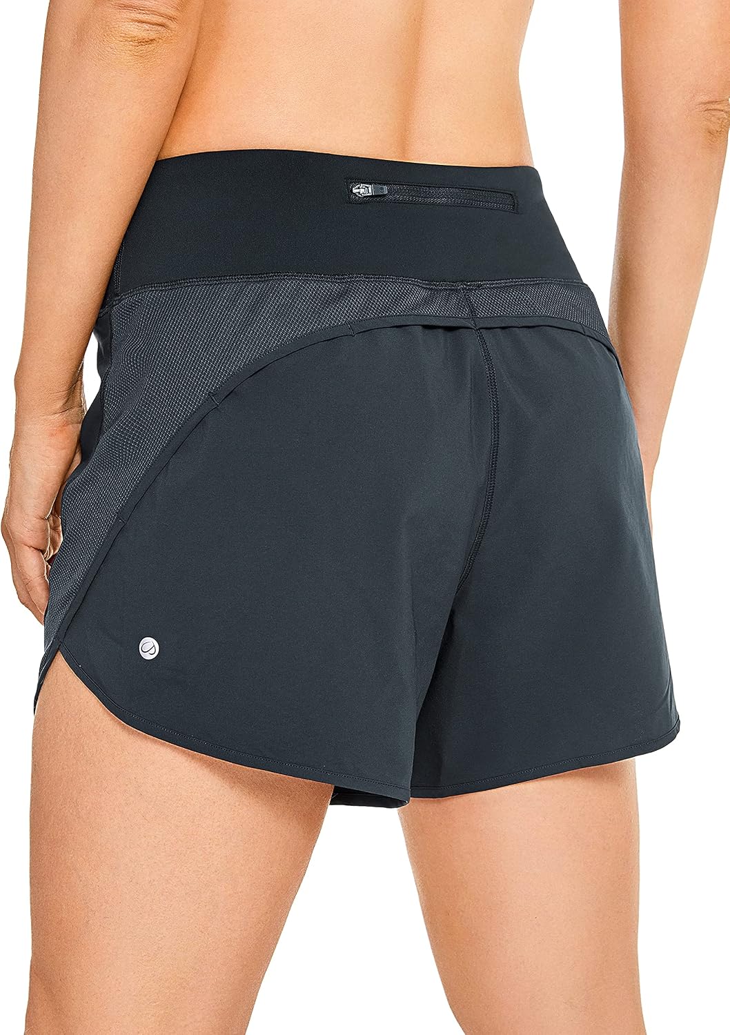 CRZ YOGA Women's Lightweight Quick-Dry Athletic Sports Running Workout Shorts with Zip Pocket - 4 Inches