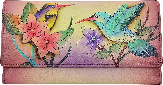 Anna by Anuschka Women's Hand Painted Genuine Leather Multi Pocket Wallet