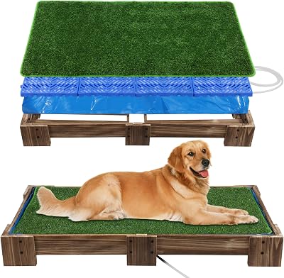 HOMBYS Self Cleaning Artificial Grass Pad for Dogs Potty with Tray,48x24.4 Reusable DogPuppy Grass Pee Pad with Drain for Indoor,Outdoor, Dog Toilet for Patio,Dog Litter Box for Small & Large Dog