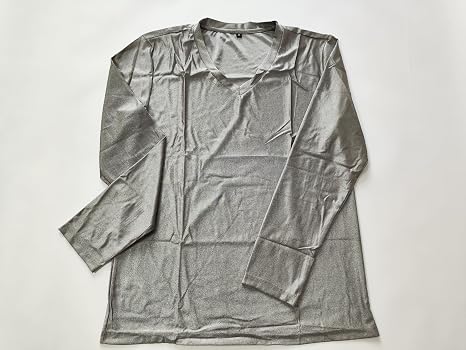Amradield Faraday Pure Silver Fiber Clothing Close Fitting Long Johns Top Protection Upper Body Reducing Pain 4G Bluetooth WiFi Conductive Material Comfort Healthy Clothes Long Sleeve Underwear 2XL
