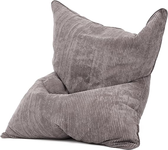 Green Bean Square XXL Indoor Corduroy Cover 140 x 180 cm - Without Filling - Bean Bag Cover Bean Bag Cover - 600D Oxford Cord - Cuddly Soft Robust - Washable with Inner Bag - Grey