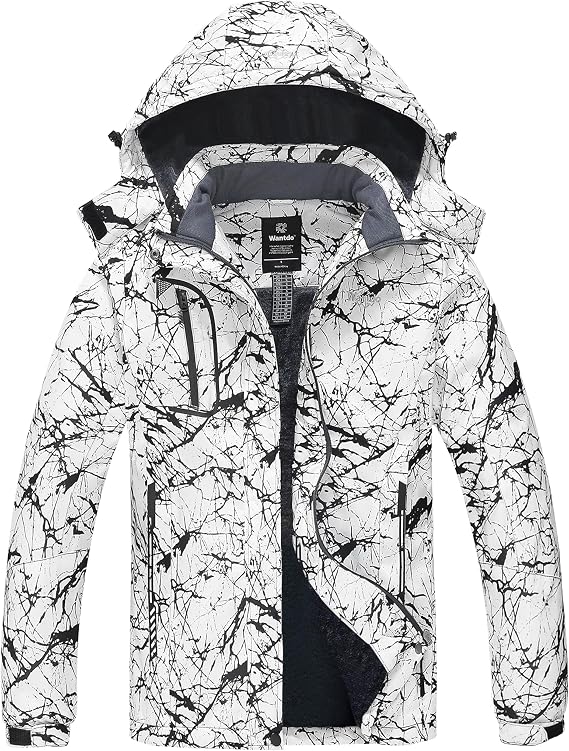 wantdo Women Hardshell Waterproof Windproof Insulated Ski Trekking Jacket | Adjustable Hood and Hem & Unrestricted All-Terrain Outdoor Comfort
