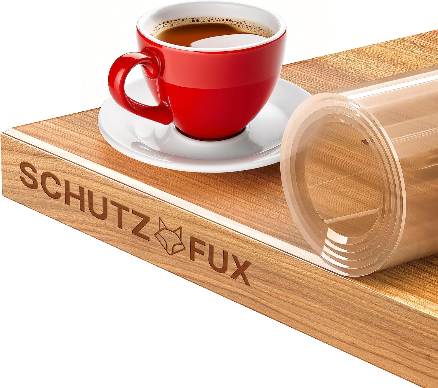SCHUTZ-FUX Tischfolie 2mm transparent - Tischschutz mit schräger Kante durchsichtige Tischdecke abwaschbar Verschiedene Größen nach Maß Made in Germany 80 x 120