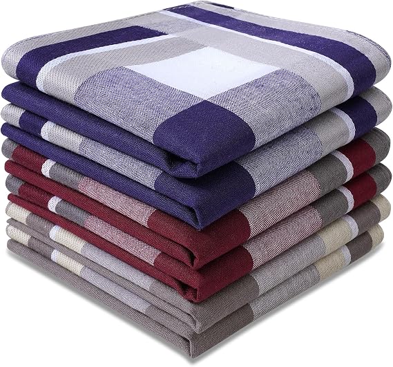 Zenssia Soft Men's Cotton Handkerchiefs with Assorted Color 6 Piece Gift Set, Men's Hankies for Daily Use