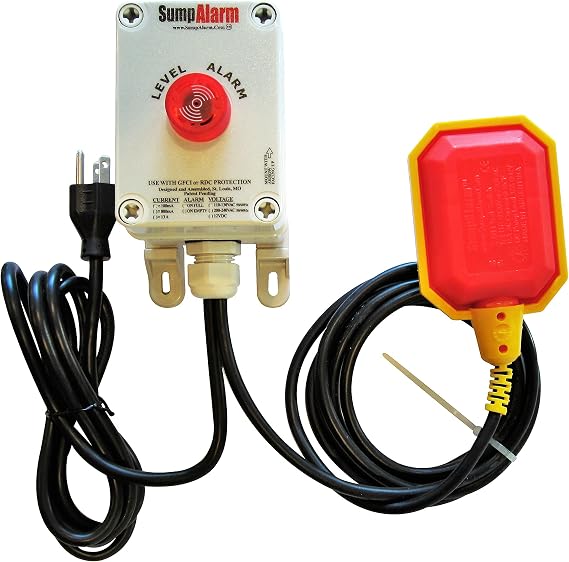 Sump Alarm High Water Alarm for Sump Pump & Septic Water Weatherproof 90dB Audible Alarm with 10ft Float Switch for Indoor & Outdoor Use