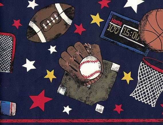 9 in x 15 ft Prepasted Wallpaper Borders - Sports Wall Paper Border B95837