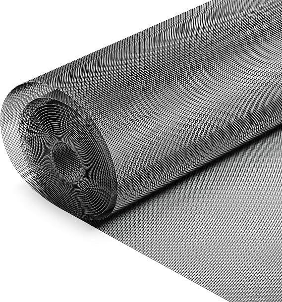 fowong 304 Stainless Steel Window Screen Wire Mesh Roll, 47" x 10 Ft, Black