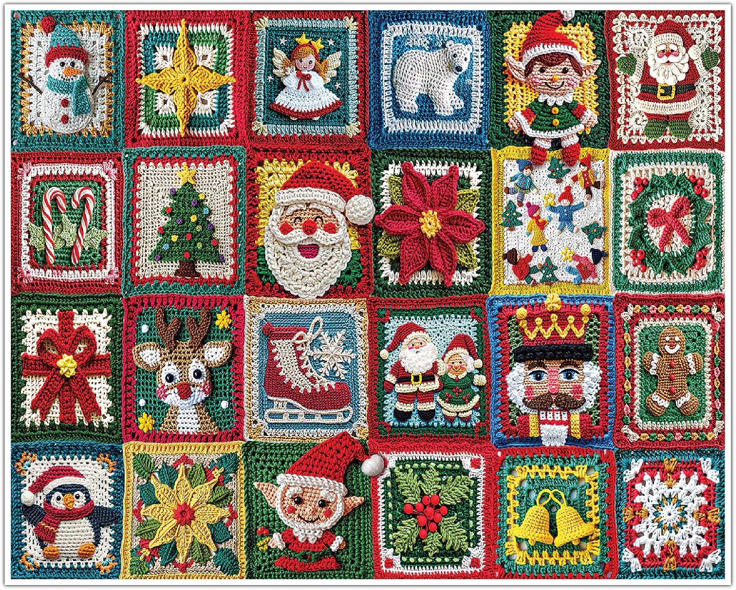 White Mountain 1000 Piece Jigsaw Puzzle Winter Christmas Holiday Puzzles for Adults and Kids 24x30 Large Pieces - Christmas Crochet